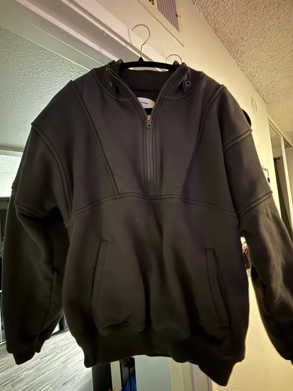 Joah Brown Charcoal Half-Zip Pullover S/M - Picture 5 of 6